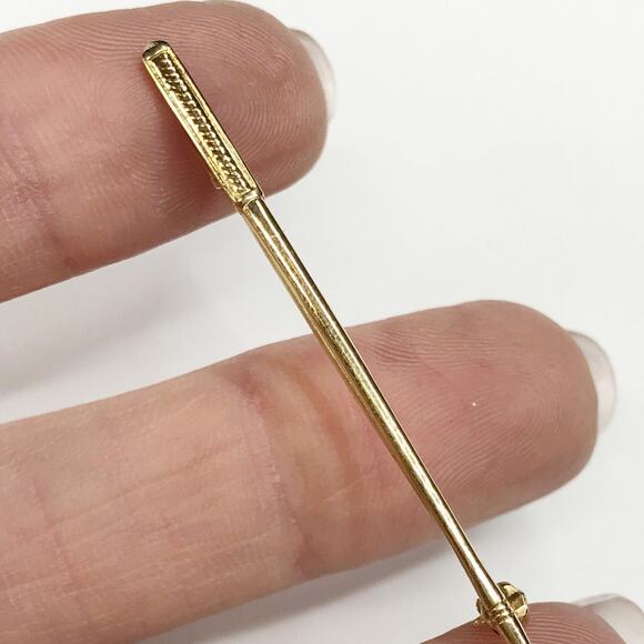 Vintage 2.06in 12K Gold Filled Alice Caviness Signed Golf Club Bar Brooch Pin - Picture 6 of 10